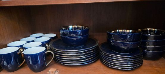 Stone + Lain Florian Navy Blue & Gold Porcelain Dinnerware Set