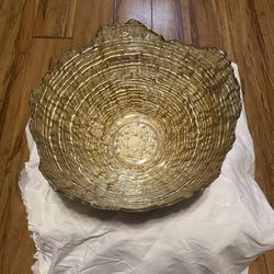 Large Hand-Painted Decorative Glass Bowl by ArdaCam – Made in Turkey – Elegant Centerpiece