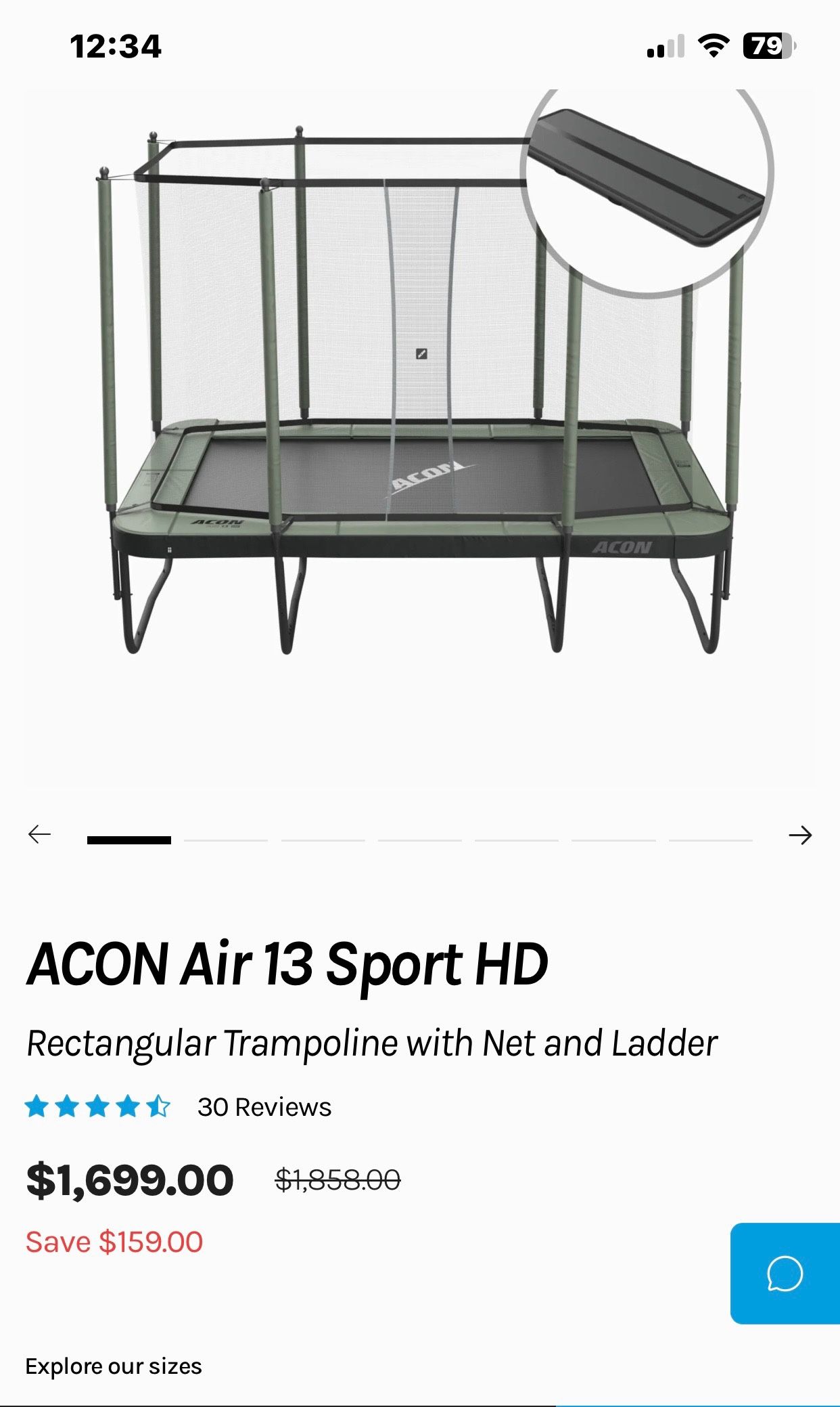 ACON Air 13 Sport HD Rectangular Trampoline