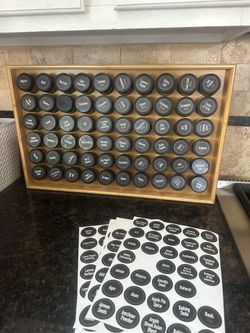 $200 on Amazon! All Spice rack organizer REAL BAMBOO WOOD holds 60 jars / glass jars with plastic lids and spices included