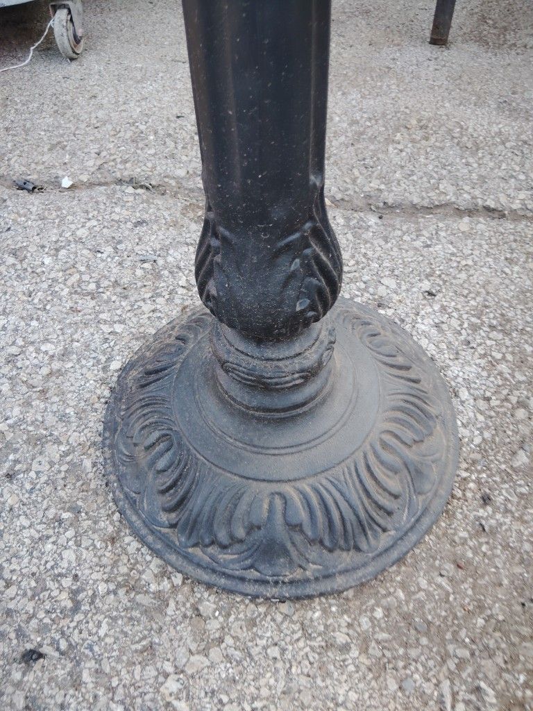 Stainless Steel Table With A Vintage Cast Iron Stand Beautiful Condition