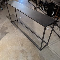Narrow iron console table