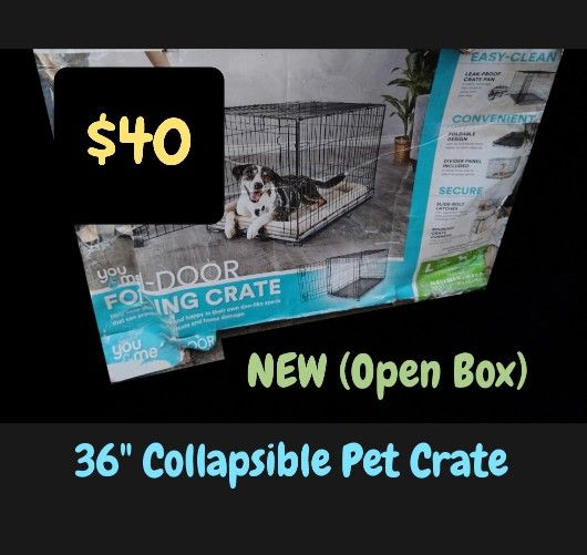 Petco Brand - You & Me 1-Door Folding Dog Pet Crate -  36"