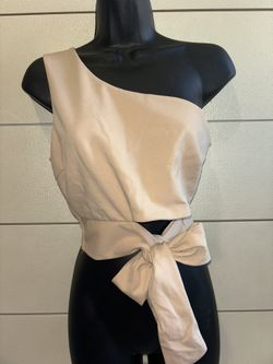 Windsor One Shoulder Tie Knot Crop Top- Size M
