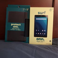 Surf Onn. Tablet Gen 2.  8” Tablet Cover Included. 