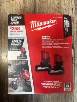 Milwaukee M12 5.0 High Output batteries (2 pack)