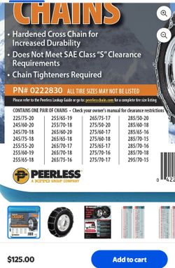 Peerless 0222830 Tire Chains Set