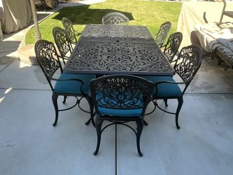 Beautiful Patio Hanamint Tuscany Outdoor Extension Dining Table Set With 8 Chairs