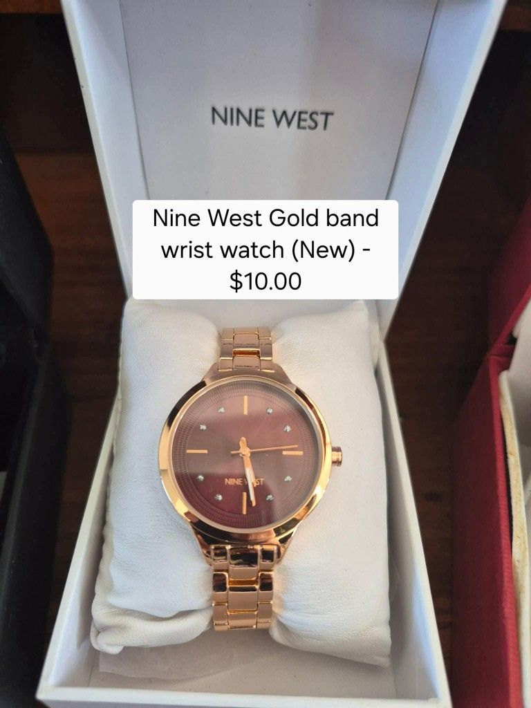 Nine West Gold Wrist Watch New