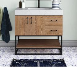 an ice 36” Single Bathroom Vanity Set Hardware Finish 