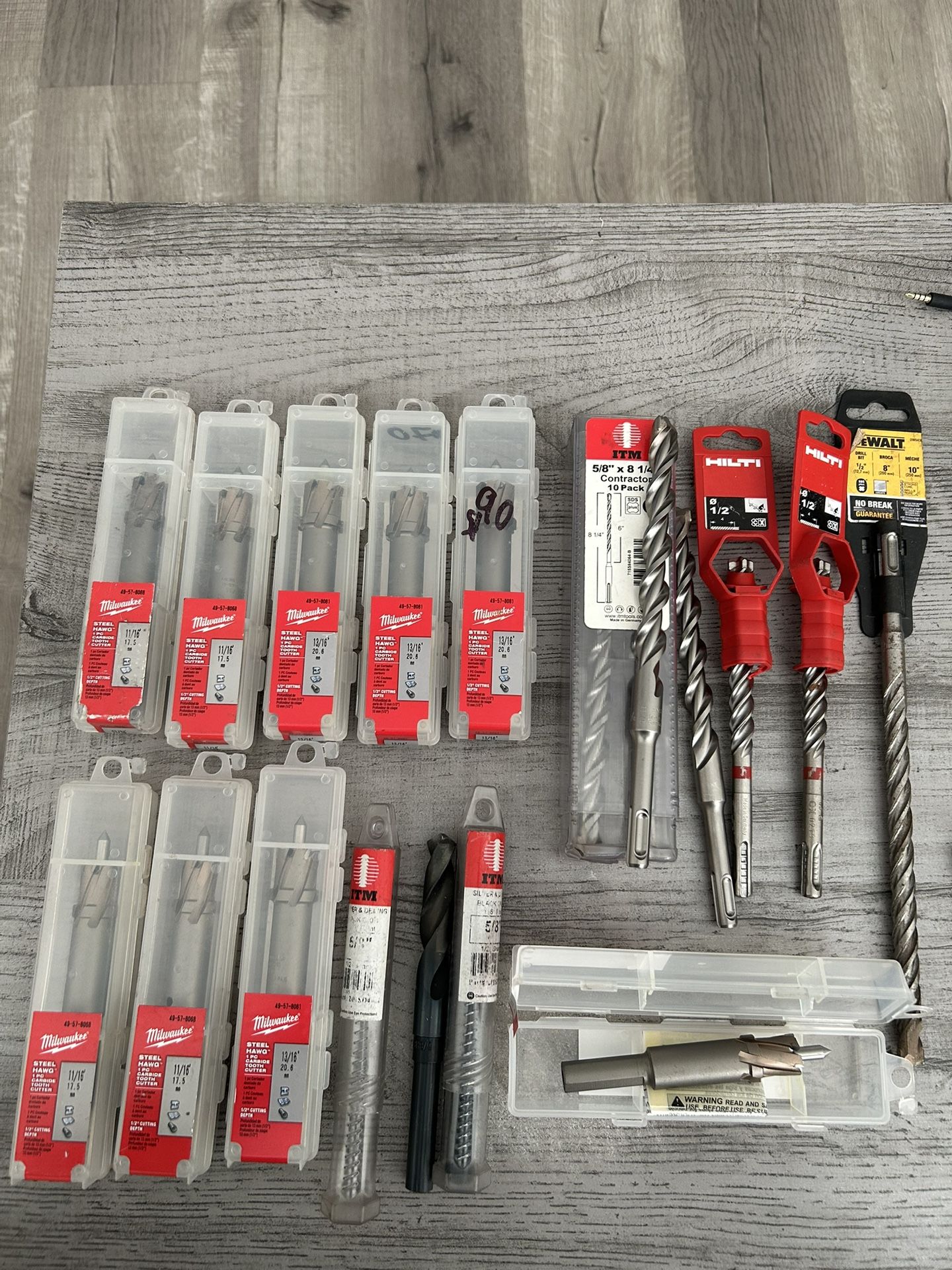 Milwaukee Steel Hawg Carbide Cutters. Drill Bits. Hilti & Dewalt.