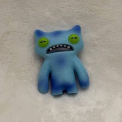 Fuggler 2.5" Blue Blotch monster mini figure with a fuzzy flocked finish