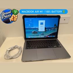 MacBook Air M1 8GB / 256GB SSD – 100% Battery – Excellent Condition💻