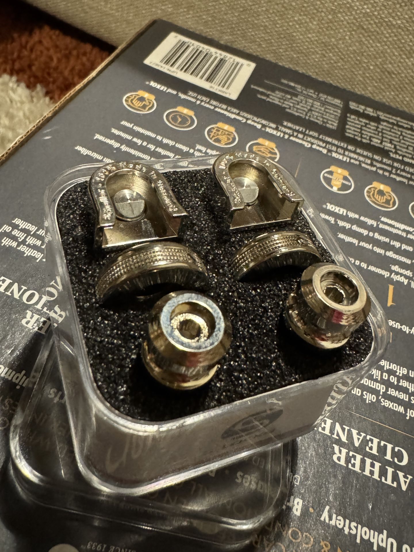 Schaller S Locks Guitar Strap Locks and Buttons (Pair) Nickel