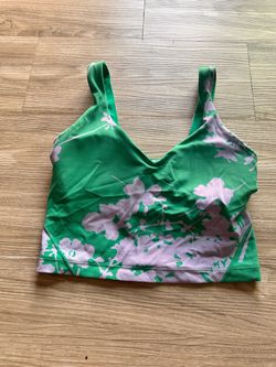 Lululemon green  pink floral crop top