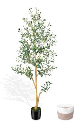 6FT Olive Trees Artificial Indoor- faux olive tree with Large Olive& Realistic Leaves & Fruits
