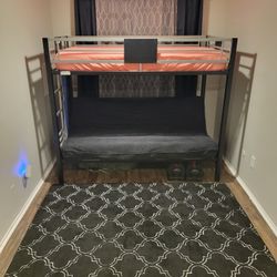 Futon Bunkbead With Full/Queen And Twin Bed