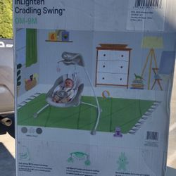 New Ingenuity InLighten Cradling Swing In Twinkle Tail Pattern