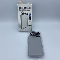 New Shen Zhen DNS Gray Battery Pack Dual USB Slim Design 5000 mAh 2.1A Charger