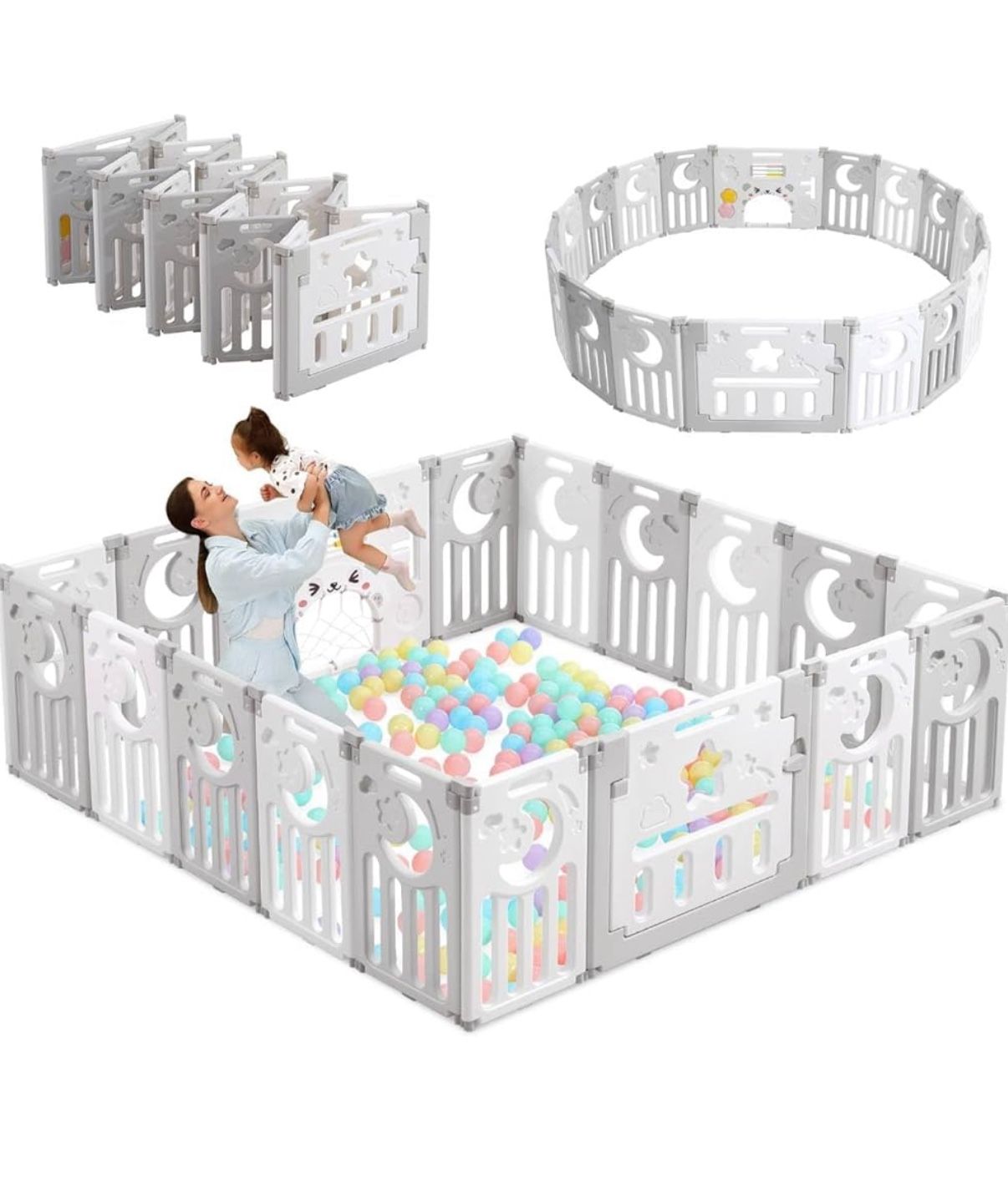 (NEW) Dripex Foldable Playpen for Babies and Toddlers