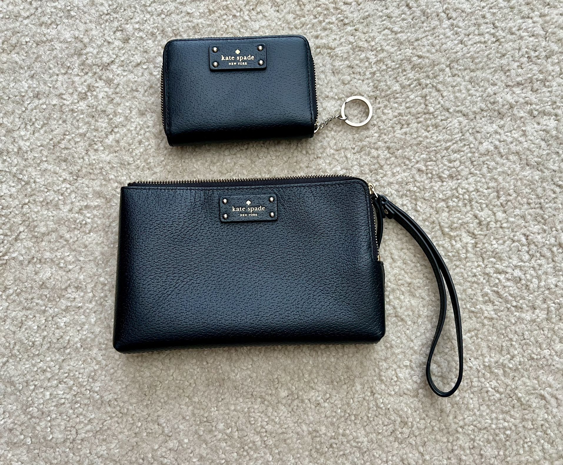 Kate Spade Wallet And Wristlet -black Leather