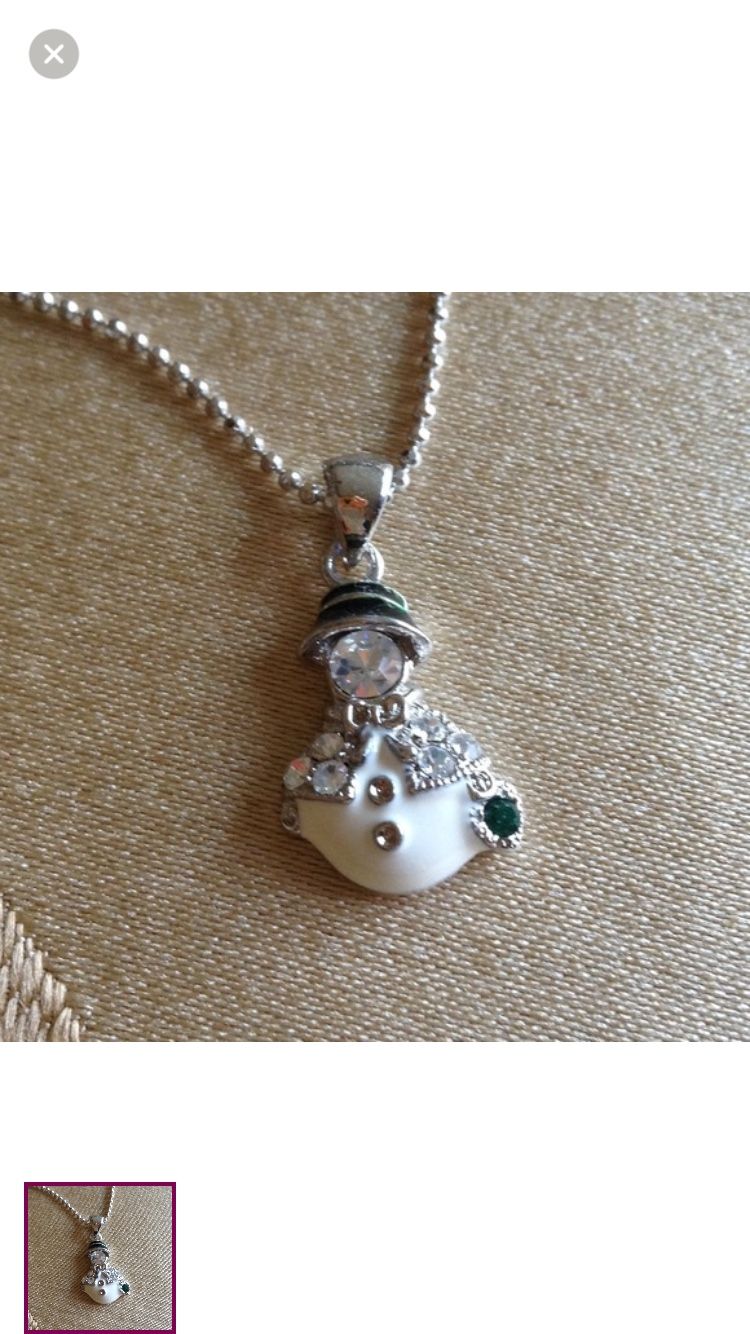 Snowman necklace NWOT Swarovski holiday