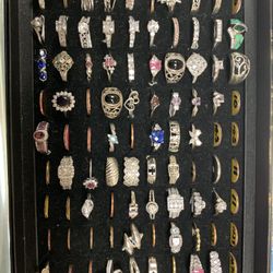 Lots Of Sterling Silver Rings Ready For Valentines