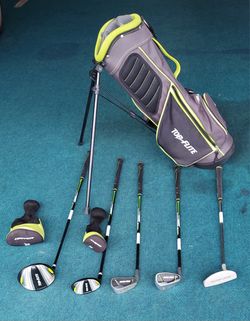 8 PIECE TOP FLITE JUNIOR LEFT HANDED GOLF SET