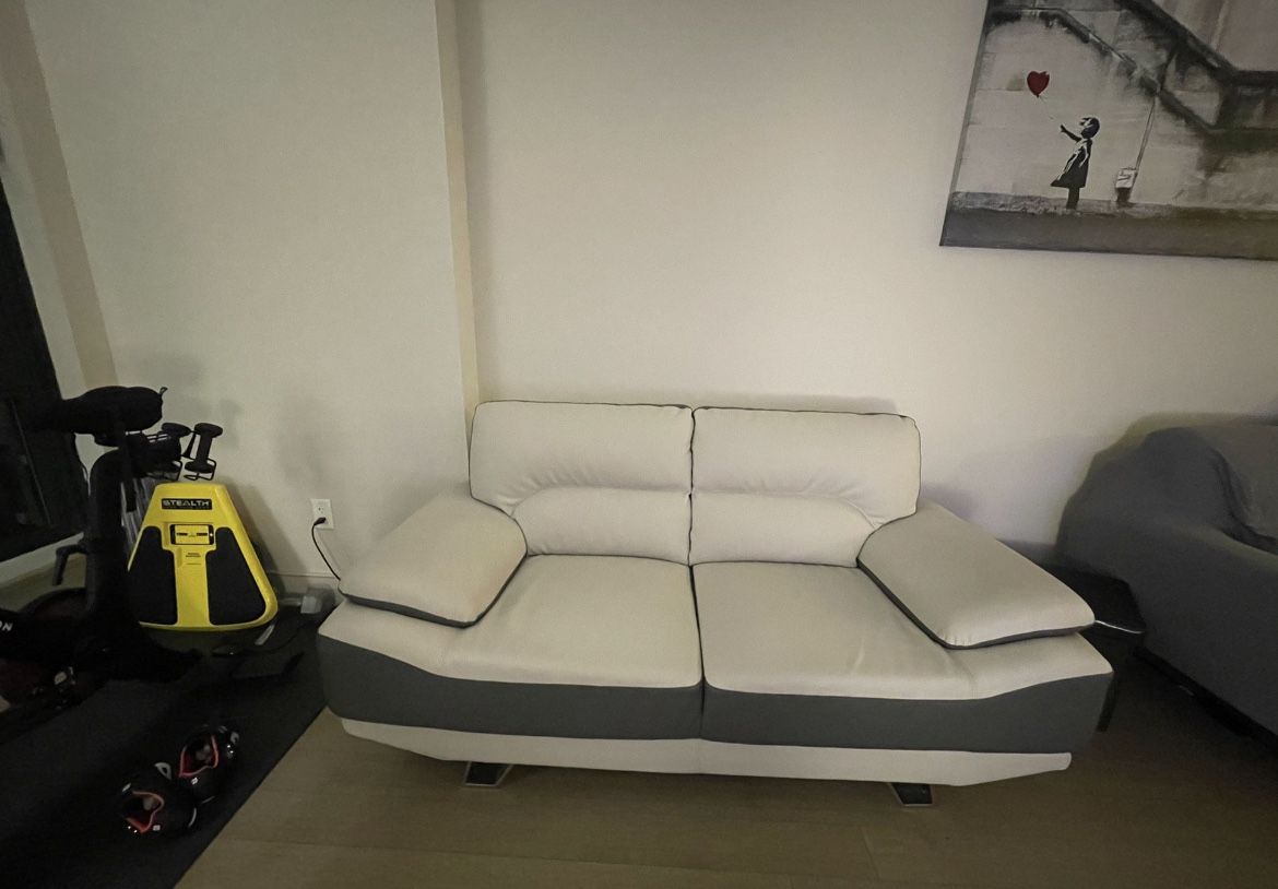 Grey and White Couch