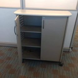 Small Storage Cabinet With Casters And Counter Top 