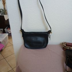 Coach Vintage Flap Black Leather Bag/ Purse