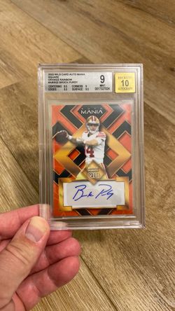 Brock Purdy 2022 Wild Card Auto Mania AMSQ2 Orange Rainbow Auto BGS 9/10 RC