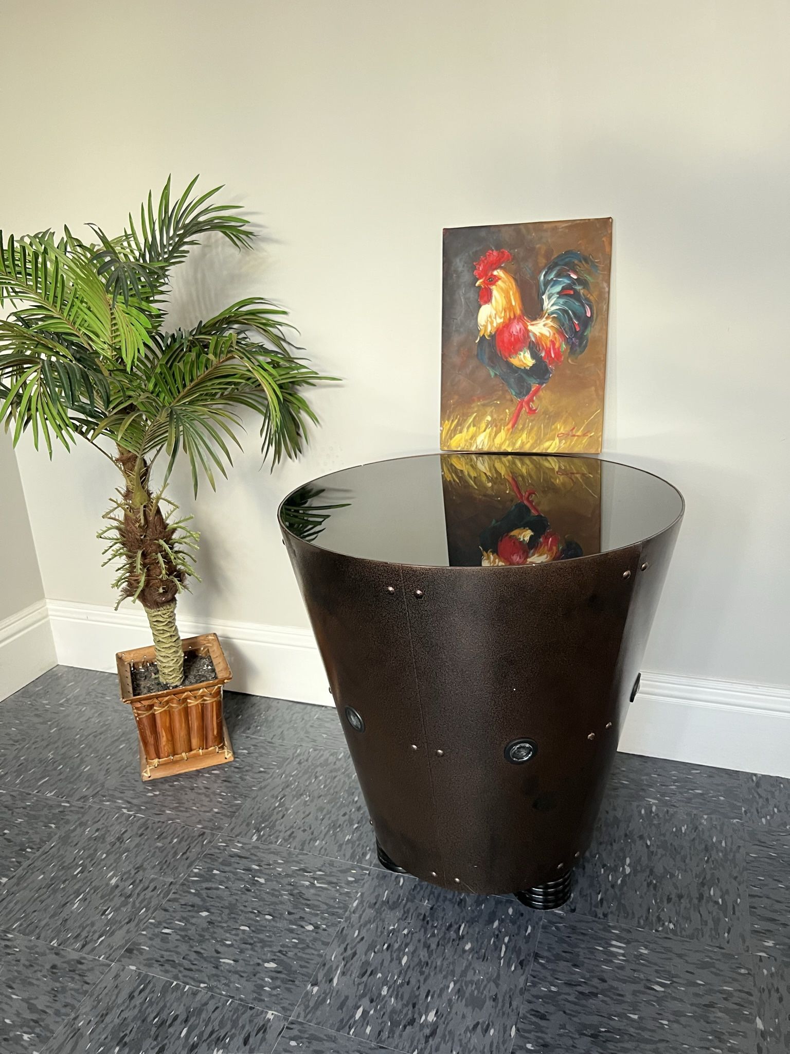 Industrial Modern Metal Side End Table