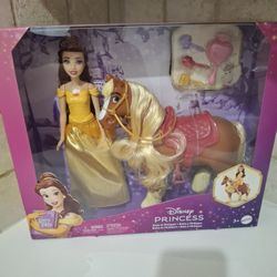 Mattel Disney Beauty & The Beast Princess Belle & Philippe The Horse Playset