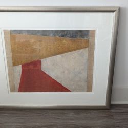 Large Framed Abstract Geometric Wall Art