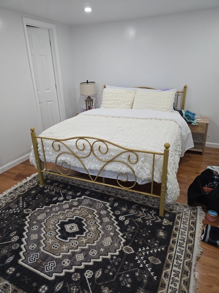Queen Size Bed Frame Gold