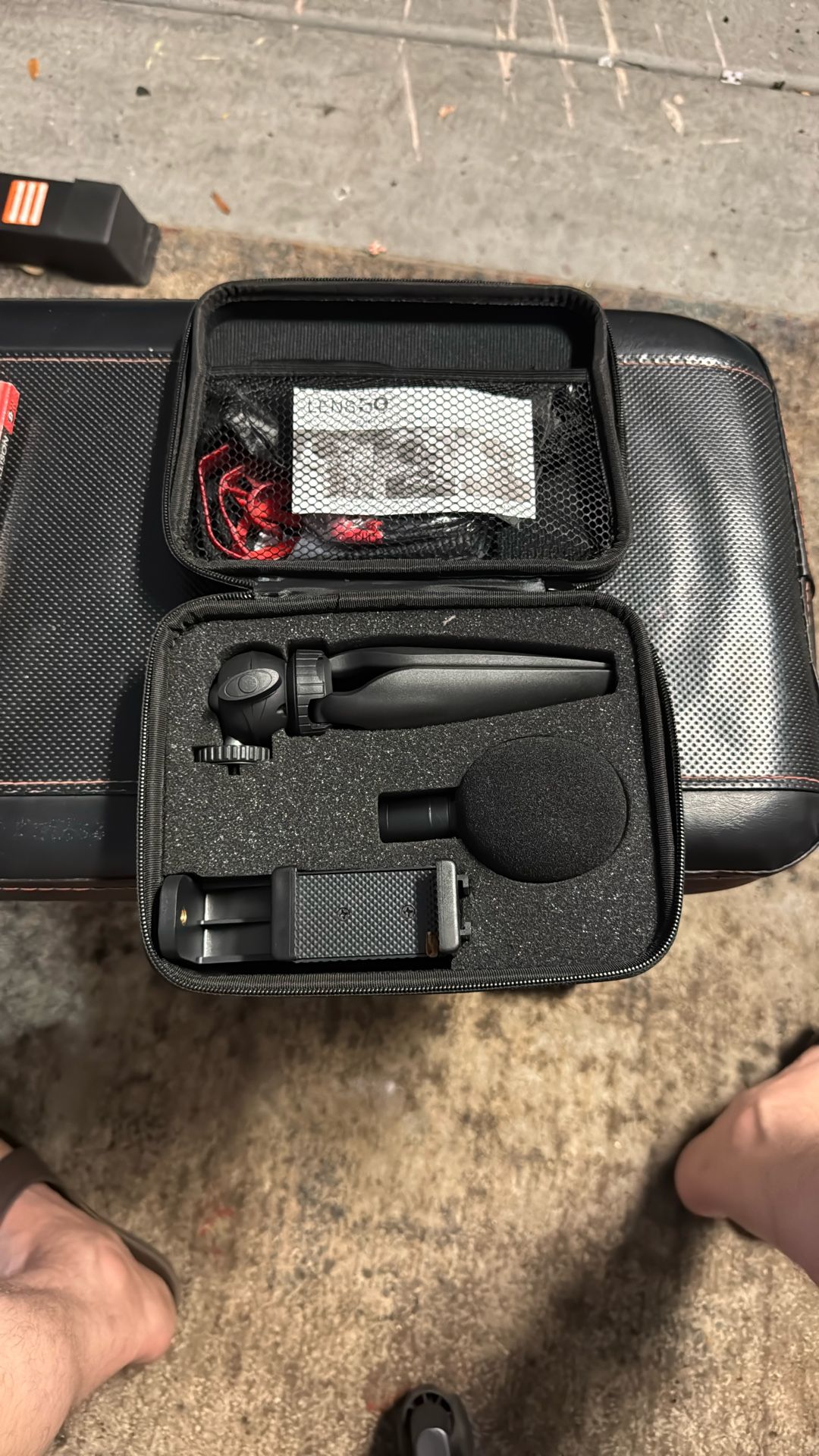 Microphone and phone holder set