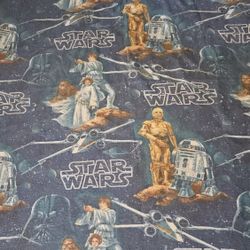 1975 STAR WARS Blanket 6'x 7' Mark Hamill & Carrie Fisher Original $60