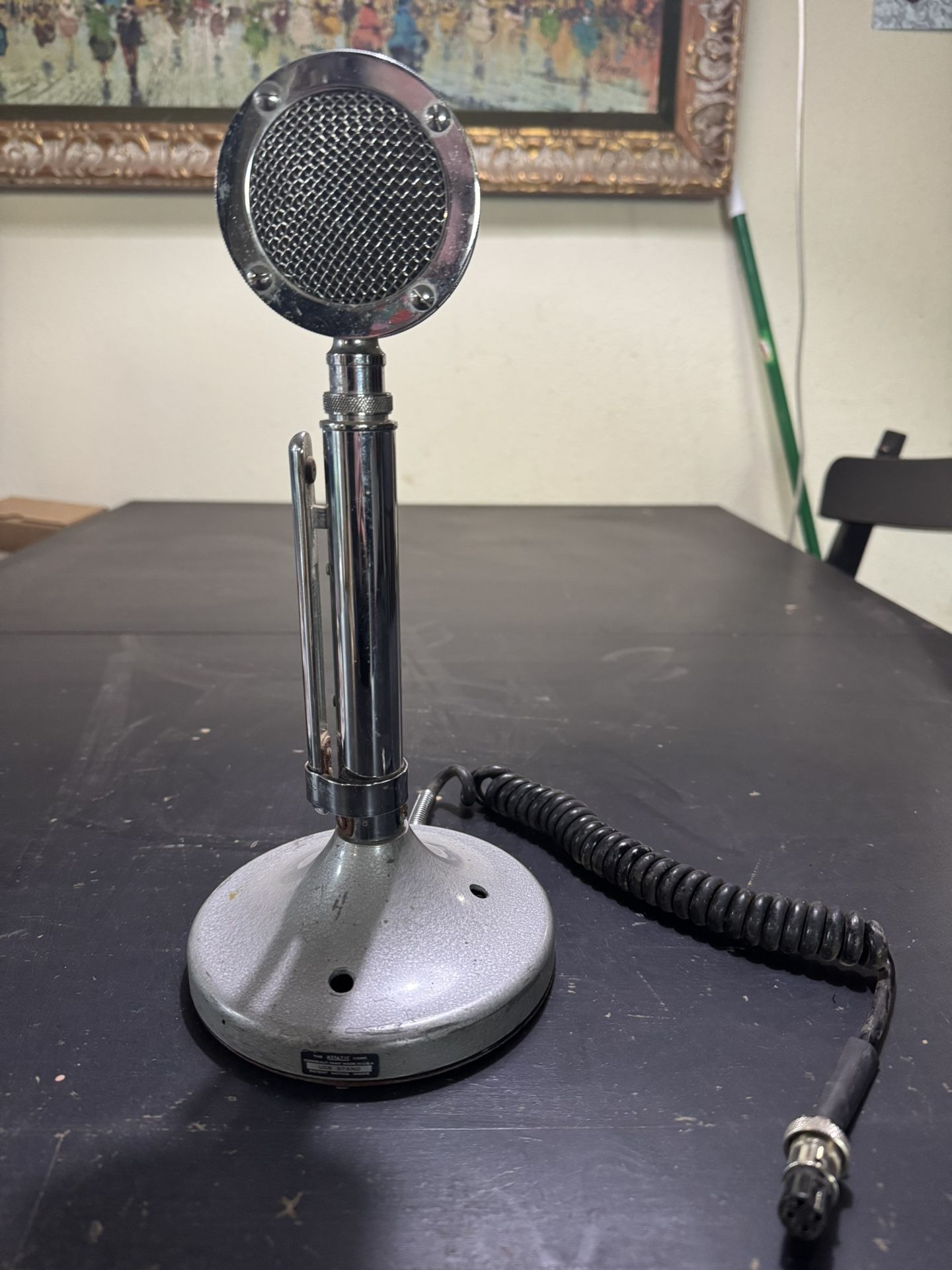 Vintage Astatic D-104 Lollipop Microphone w/ T-UG8 Stand – Classic Ham/CB Mic