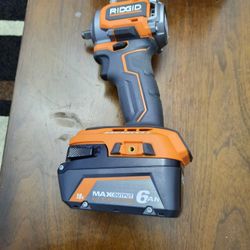 Ridgid 3/8 Impact Wrench With 6ah Battery  And Orbit Sander.