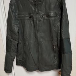 Motorcycle Jacket - Faux Leather - Med