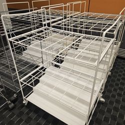 Paper Blueprint Storage Rack/Bin/Cart Wire Roll File Holder with Wheels Metal Cabinet Vertical Tube Poster Organizer
