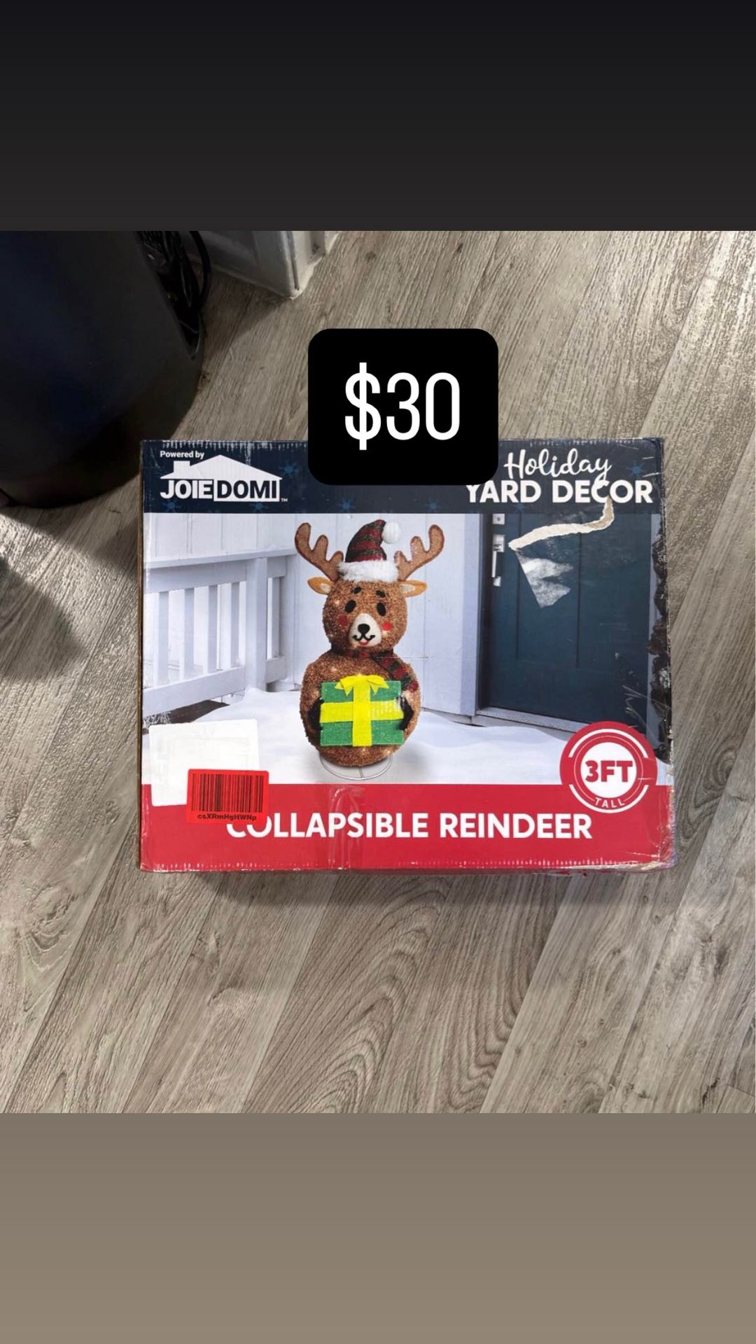 36-in Freestanding Reindeer Yard decoration with White LED Lights