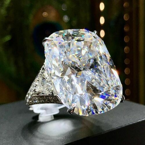 "Crystal Clear Super Large Radiant Cut Zircon Silver Plated Wedding Ring, L207
 
