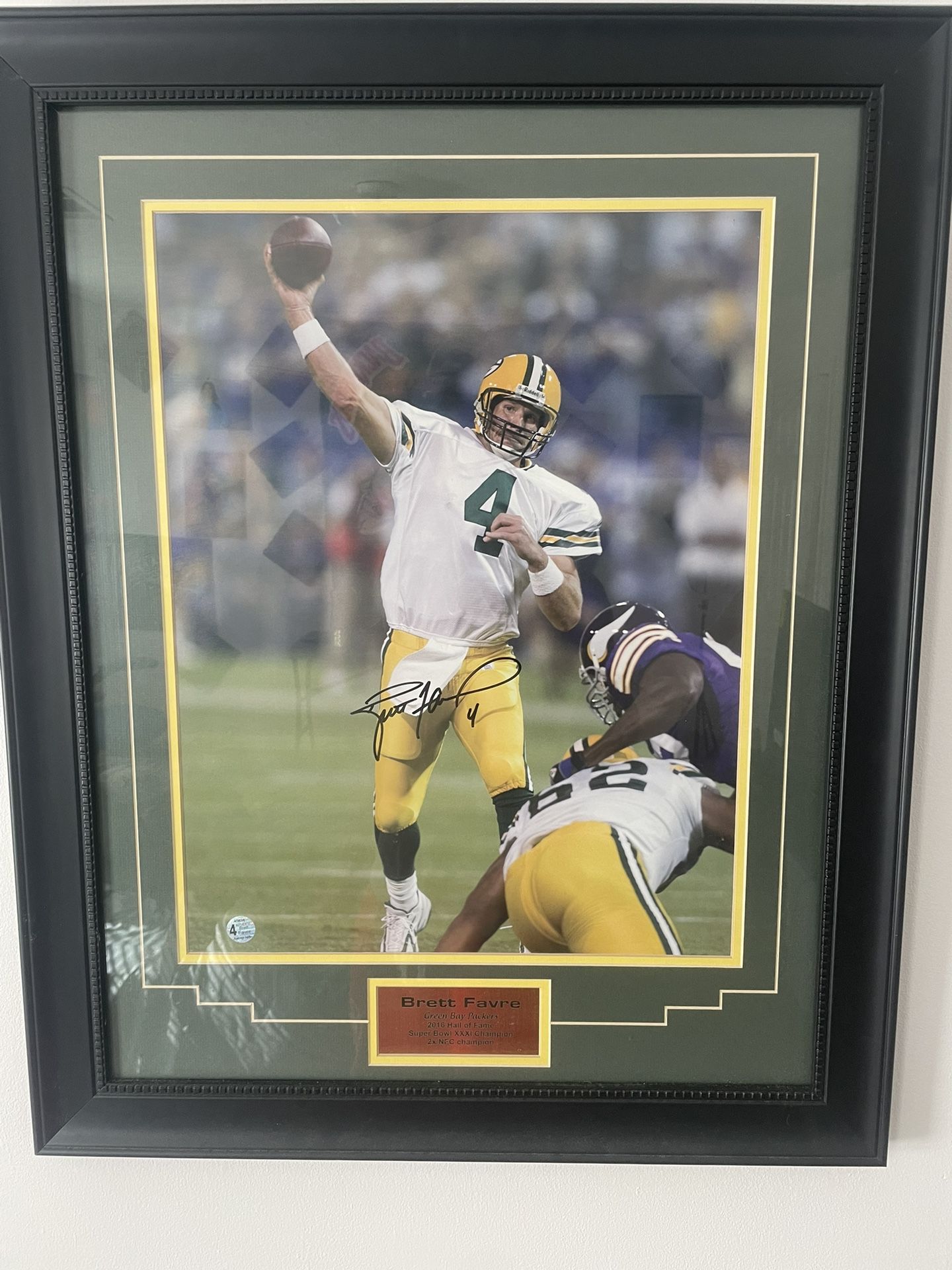 Authentic Signed Autographed, Brett Favre Super Bowl Picture  2016 Hall Of Fame  2x NFC Champion BEST OFFER