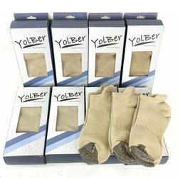 NEW Yolber 3-Pair Men's Cotton No Show Socks Size SMALL