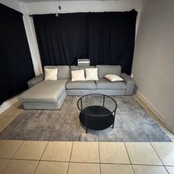 Complete Living Room Set With Sofa, Pillows, Carpet And Table