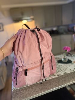 Pink Drawstring Backpack