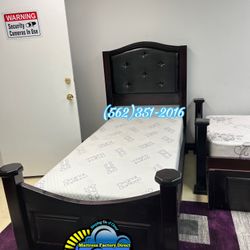 Twin Bed Frame With Memory Foam Colchon Nuevo Bonito 