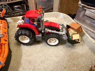 Lego tractor with accessories